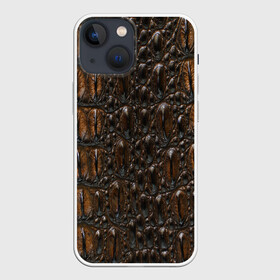 Чехол для iPhone 13 mini с принтом Рептилоид в Новосибирске,  |  | берегите природу | кожа | корокодил