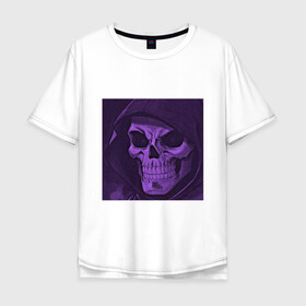 Мужская футболка хлопок Oversize с принтом skeleton в Новосибирске, 100% хлопок | свободный крой, круглый ворот, “спинка” длиннее передней части | skeleton | голова | кости | нежить | скелетрон | череп