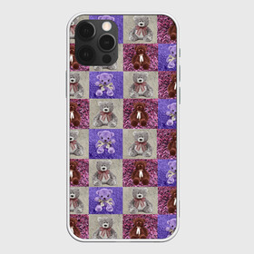 Чехол для iPhone 12 Pro с принтом Медведи на ковре в Новосибирске, силикон | область печати: задняя сторона чехла, без боковых панелей | игрушки | ковёр | медведи | медвежата | мех | плюш