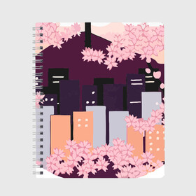 Тетрадь с принтом Seoul Tower With Woodblock в Новосибирске, 100% бумага | 48 листов, плотность листов — 60 г/м2, плотность картонной обложки — 250 г/м2. Листы скреплены сбоку удобной пружинной спиралью. Уголки страниц и обложки скругленные. Цвет линий — светло-серый
 | Тематика изображения на принте: 3racha | bts | bts idol | drake | exid hot pink | ikon | kpop | seoul tower with woodblock style cherry blossoms south korea | sleepy baby wolf | stay gold | кейпоп | корейская музыка | корея | кпоп | поп