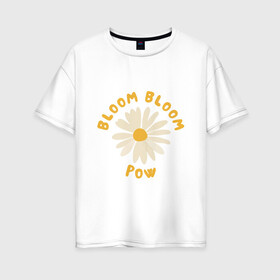 Женская футболка хлопок Oversize с принтом THE BOYZ Bloom Bloom Pow Cute  в Новосибирске, 100% хлопок | свободный крой, круглый ворот, спущенный рукав, длина до линии бедер
 | 3racha | bts | bts idol | drake | exid hot pink | ikon | kpop | sleepy baby wolf | stay gold | the boyz bloom bloom pow cute retro lyrics | кейпоп | корейская музыка | корея | кпоп | поп