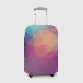 Чехол для чемодана 3D с принтом Цветные полигоны - Градиент в Новосибирске, 86% полиэфир, 14% спандекс | двустороннее нанесение принта, прорези для ручек и колес | color | geometry | gradient | polygon | геометрия | градиент | полигон | цвет