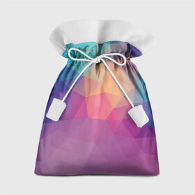 Подарочный 3D мешок с принтом Цветные полигоны - Градиент в Новосибирске, 100% полиэстер | Размер: 29*39 см | color | geometry | gradient | polygon | геометрия | градиент | полигон | цвет