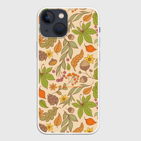 Чехол для iPhone 13 mini с принтом AUTUMN LEAVES в Новосибирске,  |  | autumn | cute | fancy | nature