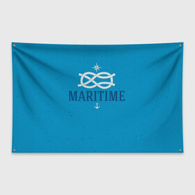 Флаг-баннер с принтом Морской ВМФ в Новосибирске, 100% полиэстер | размер 67 х 109 см, плотность ткани — 95 г/м2; по краям флага есть четыре люверса для крепления | веревка | вмф | волна | море | морской | моряк | океан | профессия | узел | якорь