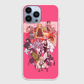 Чехол для iPhone 13 Pro Max с принтом Slayers on pink в Новосибирске,  |  | anime | kimetsu no yaiba | аниме | анимэ | клинок рассекающий демонов