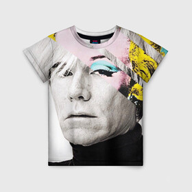 Детская футболка 3D с принтом Энди Уорхол | Andy Warhol в Новосибирске, 100% гипоаллергенный полиэфир | прямой крой, круглый вырез горловины, длина до линии бедер, чуть спущенное плечо, ткань немного тянется | andy warhol | художник | энди уорхол