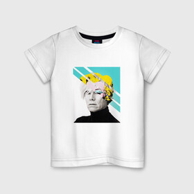 Детская футболка хлопок с принтом Энди Уорхол | Andy Warhol в Новосибирске, 100% хлопок | круглый вырез горловины, полуприлегающий силуэт, длина до линии бедер | andy warhol | художник | энди уорхол