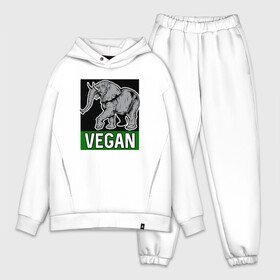 Мужской костюм хлопок OVERSIZE с принтом Vegan Elephant в Новосибирске,  |  | elephant | green | greenpaece | nature | sport | vegan | yoga | веган | вегетарианец | гринпис | еда | животные | жизнь | здоровье | зеленый | йога | мир | овощи | пища | планета | природа | растение | слон | спорт | тело | фрукты