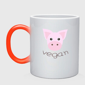 Кружка хамелеон с принтом Pig Vegan в Новосибирске, керамика | меняет цвет при нагревании, емкость 330 мл | Тематика изображения на принте: green | greenpaece | nature | pig | sport | vegan | yoga | веган | вегетарианец | гринпис | еда | животные | жизнь | здоровье | зеленый | йога | мир | овощи | пища | планета | природа | растение | свинья | спорт | тело | фрукты