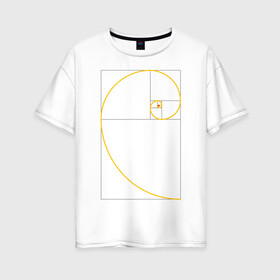 Женская футболка хлопок Oversize с принтом Perfection в Новосибирске, 100% хлопок | свободный крой, круглый ворот, спущенный рукав, длина до линии бедер
 | love | perfection | идеал | любовь | сердце | спираль | фибоначчи