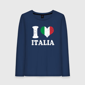 Женский лонгслив хлопок с принтом I Love Italia в Новосибирске, 100% хлопок |  | football | forza | italia | italy | love | milan | rome | sport | гол | евро | европа | италия | итальянец | кубок | манчини | милан | рим | спорт | тренер | турист | фанат | футбол | футболист | чемпион