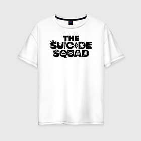 Женская футболка хлопок Oversize с принтом The Suicide Squad в Новосибирске, 100% хлопок | свободный крой, круглый ворот, спущенный рукав, длина до линии бедер
 | dc | harley quinn | squad | suicide squad | vdkarsvet | король акул | миротворец | миссия навылет | отряд | харли квинн | человек в горошек