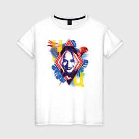 Женская футболка хлопок с принтом Harley Quinn в Новосибирске, 100% хлопок | прямой крой, круглый вырез горловины, длина до линии бедер, слегка спущенное плечо | dc | harley quinn | squad | suicide squad | vdkarsvet | миссия навылет | отряд | харли квинн