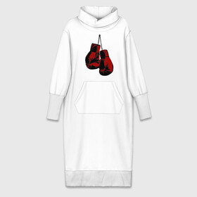 Платье удлиненное хлопок с принтом Боксерские перчатки в Новосибирске,  |  | boxing | gloves | боевые искусства | бокс | день бокса | спорт