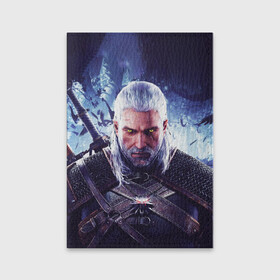 Обложка для паспорта матовая кожа с принтом THE WITCHER / GERALT OF RIVIA в Новосибирске, натуральная матовая кожа | размер 19,3 х 13,7 см; прозрачные пластиковые крепления | the witcher | ведьмак | геральт | зе витчер | игра | компьютерная игра