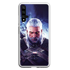 Чехол для Honor 20 с принтом THE WITCHER / GERALT OF RIVIA в Новосибирске, Силикон | Область печати: задняя сторона чехла, без боковых панелей | the witcher | ведьмак | геральт | зе витчер | игра | компьютерная игра