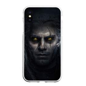 Чехол для iPhone XS Max матовый с принтом THE WITCHER ГЕРАЛЬТ  GERALT в Новосибирске, Силикон | Область печати: задняя сторона чехла, без боковых панелей | the witcher | ведьмак | геральт | зе витчер | игра | компьютерная игра