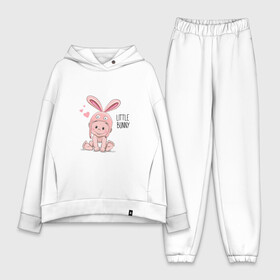 Женский костюм хлопок Oversize с принтом Мой зайчонок в Новосибирске,  |  | little | little bunny | зайчик | малыш | младенец | новорожденный | ребенок