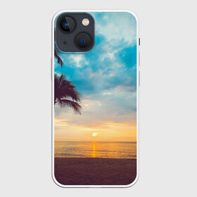 Чехол для iPhone 13 mini с принтом Пейзаж в Новосибирске,  |  | америка | закат | летний | лето | майами | море | пальмы | пейзаж | пляж | рассвет