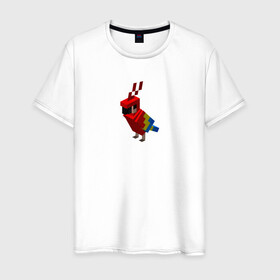 Мужская футболка хлопок с принтом Попугай | Parrot в Новосибирске, 100% хлопок | прямой крой, круглый вырез горловины, длина до линии бедер, слегка спущенное плечо. | minecraft | красный | крылатая | попугай | птица