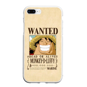 Чехол для iPhone 7Plus/8 Plus матовый с принтом WANTED Monkey D. Luffy в Новосибирске, Силикон | Область печати: задняя сторона чехла, без боковых панелей | Тематика изображения на принте: anime | manga | monkey d. luffy | one piece | аниме | большой куш | ван пис | вон пис | гол д. роджер | кайдо | король пиратов | луфи | луффи | манга | манки д. луффи | нами | нико робин | пират | портгас д. эйс | ророноа зоро