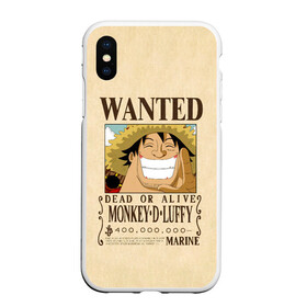 Чехол для iPhone XS Max матовый с принтом WANTED Monkey D. Luffy в Новосибирске, Силикон | Область печати: задняя сторона чехла, без боковых панелей | Тематика изображения на принте: anime | manga | monkey d. luffy | one piece | аниме | большой куш | ван пис | вон пис | гол д. роджер | кайдо | король пиратов | луфи | луффи | манга | манки д. луффи | нами | нико робин | пират | портгас д. эйс | ророноа зоро