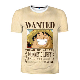 Мужская футболка 3D спортивная с принтом WANTED Monkey D. Luffy в Новосибирске, 100% полиэстер с улучшенными характеристиками | приталенный силуэт, круглая горловина, широкие плечи, сужается к линии бедра | Тематика изображения на принте: anime | manga | monkey d. luffy | one piece | аниме | большой куш | ван пис | вон пис | гол д. роджер | кайдо | король пиратов | луфи | луффи | манга | манки д. луффи | нами | нико робин | пират | портгас д. эйс | ророноа зоро