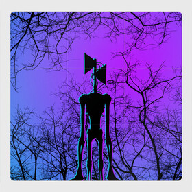 Магнитный плакат 3Х3 с принтом СИРЕНОГОЛОВЫЙ НЕОН  NEON в Новосибирске, Полимерный материал с магнитным слоем | 9 деталей размером 9*9 см | Тематика изображения на принте: siren head | игра | монстр | сиреноголовый | существо | хоррор