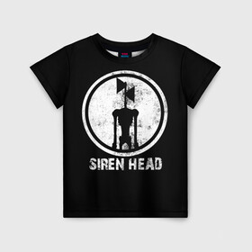 Детская футболка 3D с принтом СИРЕНОГОЛОВЫЙ ЧБ в Новосибирске, 100% гипоаллергенный полиэфир | прямой крой, круглый вырез горловины, длина до линии бедер, чуть спущенное плечо, ткань немного тянется | Тематика изображения на принте: siren head | игра | монстр | сиреноголовый | существо | хоррор