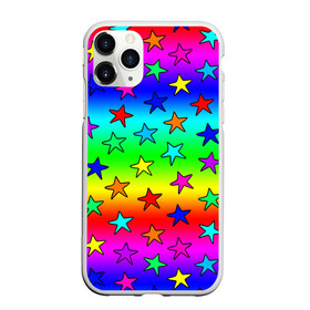Чехол для iPhone 11 Pro матовый с принтом Радужные звезды в Новосибирске, Силикон |  | baby | children | girl | gradient | kids | neon | rainbow | space | stars | градиент | девчачие | девчачье | детские | детский рисунок | звездочки | звезды | космос | красочные | малышам | неоновые | ночные | радуга | разноцветные