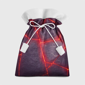 Подарочный 3D мешок с принтом ЛАВА ПОД ПЛИТОЙ в Новосибирске, 100% полиэстер | Размер: 29*39 см | Тематика изображения на принте: лава | неон | плиты | текстура | трещина