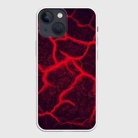 Чехол для iPhone 13 mini с принтом КРОВАВЫЕ ТРЕЩИНЫ в Новосибирске,  |  | иллюстрация | кровь | неон | раны | текстура | трещина