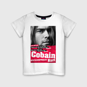 Детская футболка хлопок с принтом In memory of Kurt Cobain в Новосибирске, 100% хлопок | круглый вырез горловины, полуприлегающий силуэт, длина до линии бедер | Тематика изображения на принте: cobain | grunge | kurt | kurt cobain | nirvana | грандж | кобейн | курт | курт кобейн | нирвана | рок