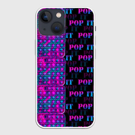 Чехол для iPhone 13 mini с принтом POP it NEON в Новосибирске,  |  | neon | pop it | антистресс | игрушка | неон | поп ит | пузырчатая плёнка | пупырка