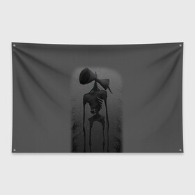 Флаг-баннер с принтом СИРЕНОГОЛОВЫЙ GRAY в Новосибирске, 100% полиэстер | размер 67 х 109 см, плотность ткани — 95 г/м2; по краям флага есть четыре люверса для крепления | siren head | игра | монстр | сиреноголовый | существо | хоррор