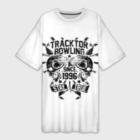 Платье-футболка 3D с принтом Tracktor Bowling в Новосибирске,  |  | alt.rock | alternative metal | nu metal | tracktor bowling | лу | трактор боулинг | трактора. лусинэ геворкян