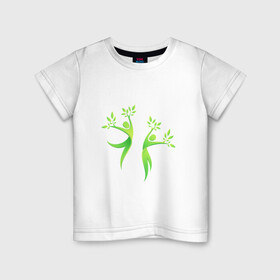 Детская футболка хлопок с принтом Мы вместе в Новосибирске, 100% хлопок | круглый вырез горловины, полуприлегающий силуэт, длина до линии бедер | гармония | гармония с природой | дерево | люди | планета | растения | чистая планета | экология