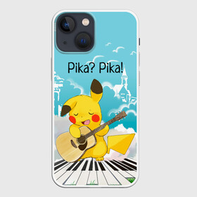 Чехол для iPhone 13 mini с принтом Пикачу играет на гитаре в Новосибирске,  |  | anime | picachu | pikachu | аниме | милый | пика | пикачу | покебол | покемон
