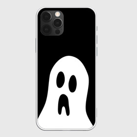 Чехол для iPhone 12 Pro с принтом Привидение в Новосибирске, силикон | область печати: задняя сторона чехла, без боковых панелей | белый призрак | минимализм | привидение | призрак | рисунок | сверхъестественное