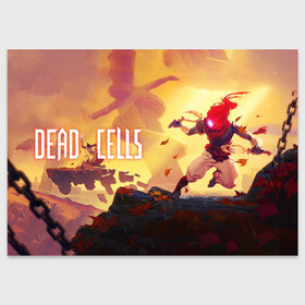 Поздравительная открытка с принтом Dead Cells ГГ в Новосибирске, 100% бумага | плотность бумаги 280 г/м2, матовая, на обратной стороне линовка и место для марки
 | Тематика изображения на принте: cell | cells | dead | dead cells | game | gamer | games | metroidvania | roguelike | игра | игры