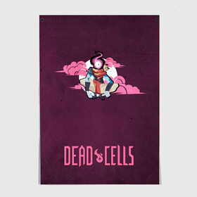 Постер с принтом Dead Cells Pink в Новосибирске, 100% бумага
 | бумага, плотность 150 мг. Матовая, но за счет высокого коэффициента гладкости имеет небольшой блеск и дает на свету блики, но в отличии от глянцевой бумаги не покрыта лаком | cell | cells | dead | dead cells | game | gamer | games | metroidvania | roguelike | игра | игры