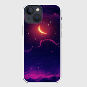 Чехол для iPhone 13 mini с принтом СКАЗОЧНАЯ НОЧЬ в Новосибирске,  |  | звёзды | космос | луна | мир | ночь | облака