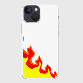 Чехол для iPhone 13 mini с принтом Огонь в Новосибирске,  |  | желтый | красный | минимализм | огонь | пламя | пожар | ярко