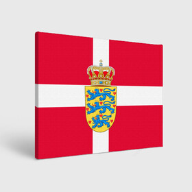 Холст прямоугольный с принтом Дания | Герб и флаг Дании в Новосибирске, 100% ПВХ |  | Тематика изображения на принте: герб | дании | дания | корона | лев | львы | сердца | сердце | флаг | щит