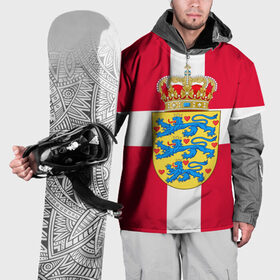 Накидка на куртку 3D с принтом Дания | Герб и флаг Дании в Новосибирске, 100% полиэстер |  | Тематика изображения на принте: герб | дании | дания | корона | лев | львы | сердца | сердце | флаг | щит
