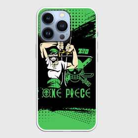 Чехол для iPhone 13 Pro с принтом Ророноа Зоро лого One Piece в Новосибирске,  |  | anime | manga | one piece | zoro roronoa | аниме | большой куш | ван пис | великий флот | вон пис | зородзюро | король пиратов | манга | мечник | охотник за головами | охотник на пиратов | пират