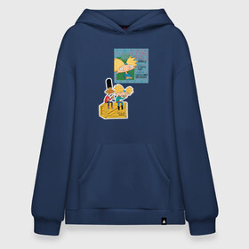 Худи SuperOversize хлопок с принтом HEY ARNOLD! II в Новосибирске, 70% хлопок, 30% полиэстер, мягкий начес внутри | карман-кенгуру, эластичная резинка на манжетах и по нижней кромке, двухслойный капюшон
 | animation | kids | school | мультфильмы | приключения | школа