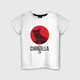 Детская футболка хлопок с принтом Chinzilla black в Новосибирске, 100% хлопок | круглый вырез горловины, полуприлегающий силуэт, длина до линии бедер | chinzilla | zhinzhilla | чинзилла | шинзилла | шиншилла