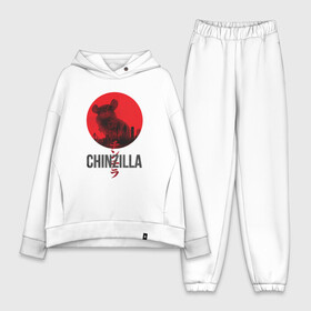 Женский костюм хлопок Oversize с принтом Chinzilla black в Новосибирске,  |  | chinzilla | zhinzhilla | чинзилла | шинзилла | шиншилла